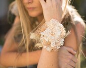 Butterfly Vintage Laces Cuff bracelet. Vintage Lace cuff Bracelet. Lace Wedding cuff.