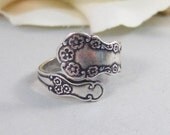 Dainty Blossom,Ring,Silver,Spoon,Spoon Ring,Antique Ring,Silver Ring,Wrapped,Adjustable,Bridesmaid. Handmade jewelery by valleygirldesigns.