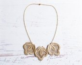 Gold Lace Necklace - Rhiannon - Gold Floral Lace Collar Necklace - Bridal Statement Jewelry