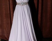 Amazing  White 90s Wedding Dress / Gown/Rhinestones
