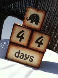 Wooden Baby Blocks Age Blocks for Photos - Custom Colors