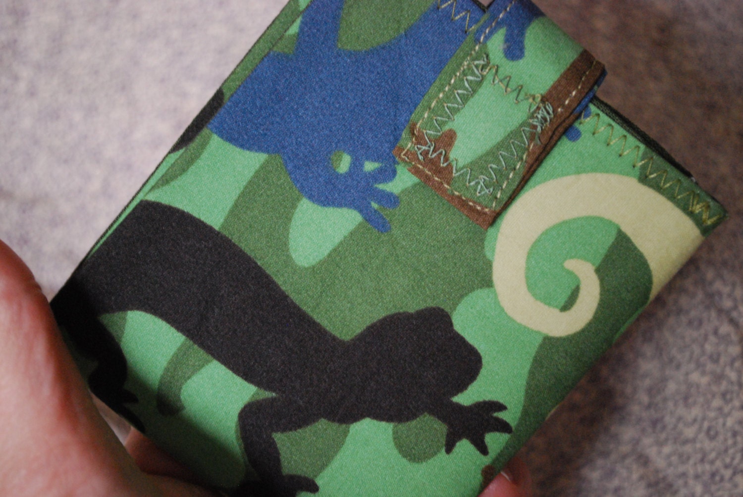 Boys wallet - camo geckos - coin pocket