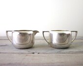 Vintage Silver Plate Creamer and Sugar Set