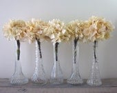 Set of Five Vintage Clear Glass Bud Vases - Instant Collection
