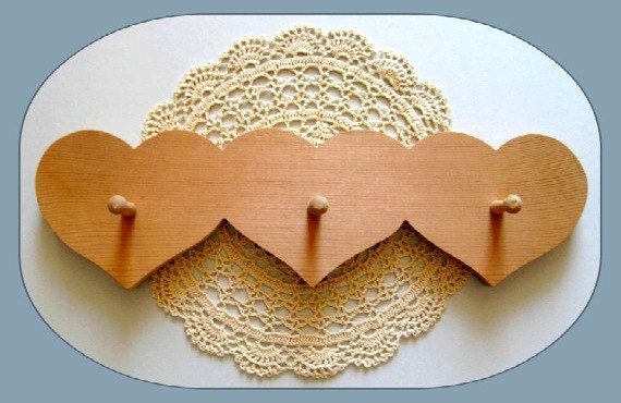 Vintage Rack, Wall Rack, Heart Home Decor, Wood Rack Rack Wall Hanging Housewares Rack Key Holder Wooden Rack Towel Holder Peg Rack Handmade