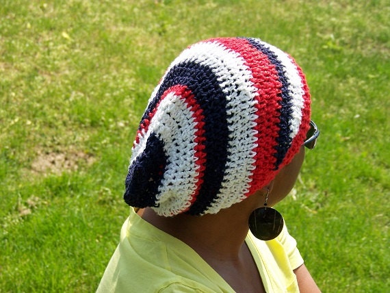 Crochet Americana Rastafarian Slouchy Beanie Hat