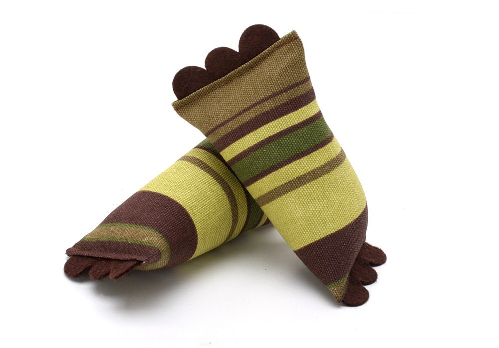 ModShakers Catnip Rattle Toys - Set of Two (Chocolate Lime Stripe)