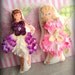 FrivolTees Fairy Fashion Set - Vintage style Paper Doll Concept - Pink and Purple