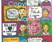 Printable Bookworm Mini Note Cards of Favorite Authors