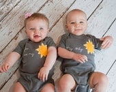 TWIN "You are my SUNSHINE" & "My Only SUNSHINE" Onesies Set , Great Shower gift for Twins or siblings - twinzzshop