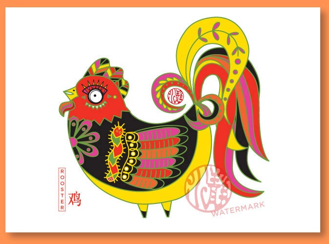Rooster Chinese New Year Card A-7
