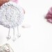 Pendant Crystal drops embroidered felt White sequins