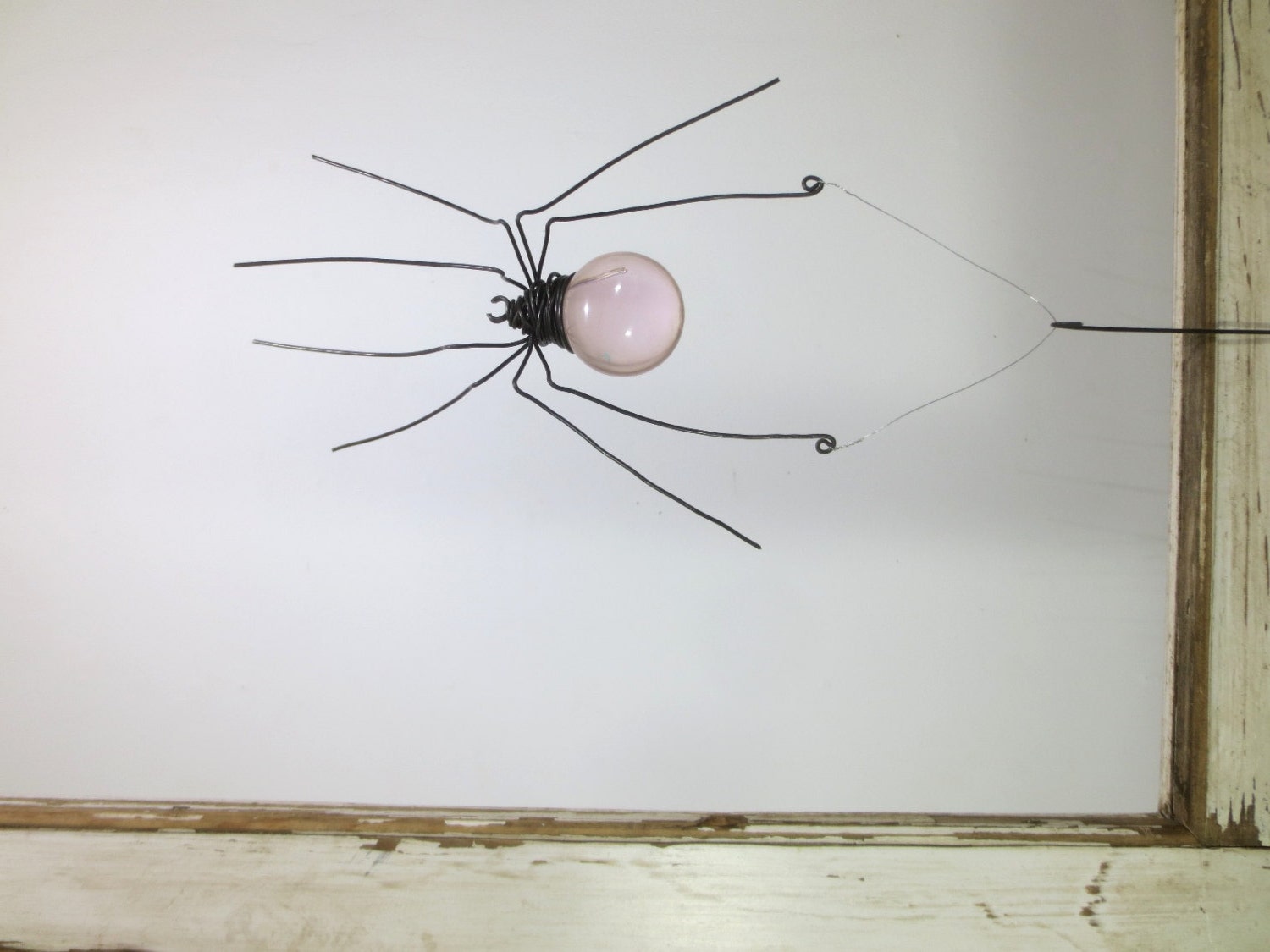 Pale Pink Sun Catcher Window Spider Hanging Art, Made to Order