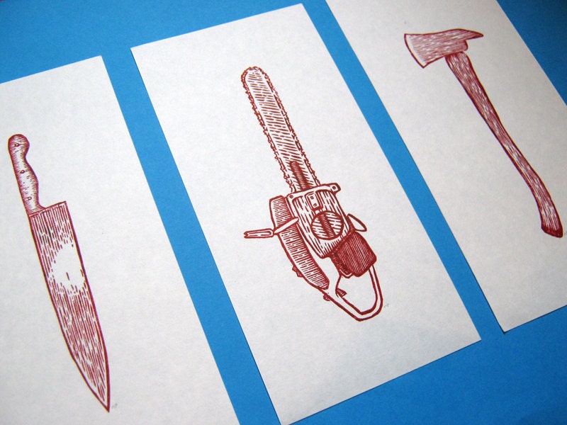 Oh The Horror linocut print set