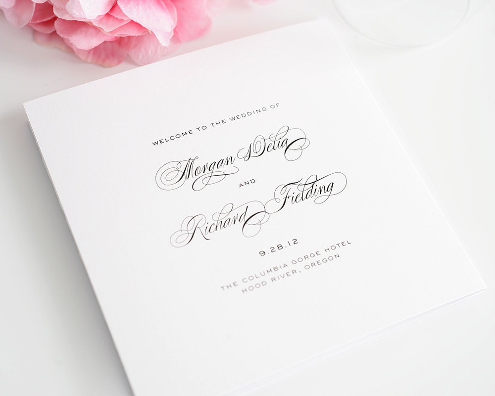 Classic Wedding Program - Folded, Elegant, Classic Programs - Purchase this Deposit to Get Started - Classic Vintage Design