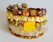 Wrap Bracelet, stack bracelet, Memory wire, gold, brown, Bohemian bracelet, boho, bohemian jewelry, colorful, gypsy jewelry