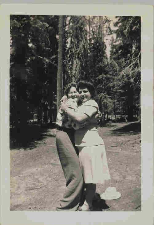 Vintage Photo of Two Young Women Sharing a Hug P073