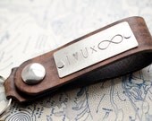 I Heart You Times Infinity -  Custom Leather Keychain