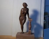 Nude Leaning on Pedestal (Bass Wood)