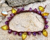 Friendship bracelet crochet braided jewelry spring flowers glass beads boho high fashion