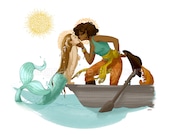 The mermaid and pirate queen 8"x10" print