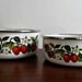 Vintage Enamel Strawberry Bowls Set of 2