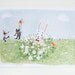 Mr. Rabbit and Flowers A6 postcard