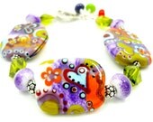 Abstract Bracelet, Free Form Bracelet, Lampwork Bracelet, Glass Bracelet, Beaded Bracelet, Beadwork Bracelet