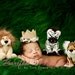 KING O'THE JUNGLE Newborn Burlap Crown with Leopard Fur Trim
