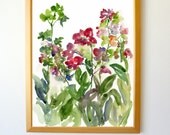 Orchids Watercolor,  Fine Art Print 8.5x11, Watercolor Flowers, Orchid Painting