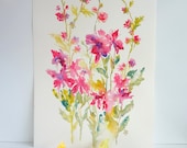 Fresh Pick No 4, Original Watercolor Flowers, Large 12x18