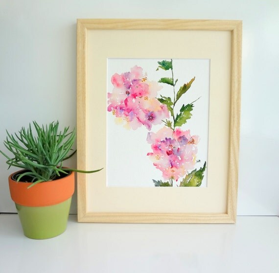 Hydrangea Flower Watercolor, Fine Art Print 8.5x11, Watercolor Flowers