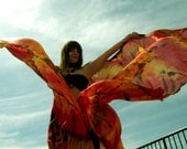 Firey Hand Tie Dyed Silk Dance Butterfly Wings