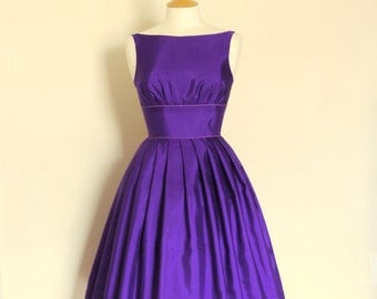 Royal Purple Grosgrain Tiffany Prom Dress - made by Dig For Victory