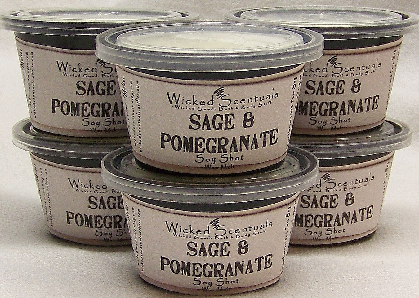 Soy Shots - Tart Melts - 6-Pack - Sage & Pomegranate - No Dyes
