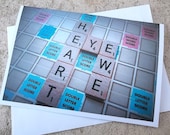 Eye Heart Ewe - Also Known as I love You - Scrabble Lover Photo Card - 5 by 7- Geekery - FREE SHIPPING