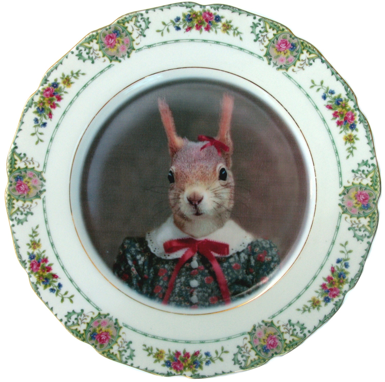 Stephanie, School Portrait - Altered Vintage plate 10"
