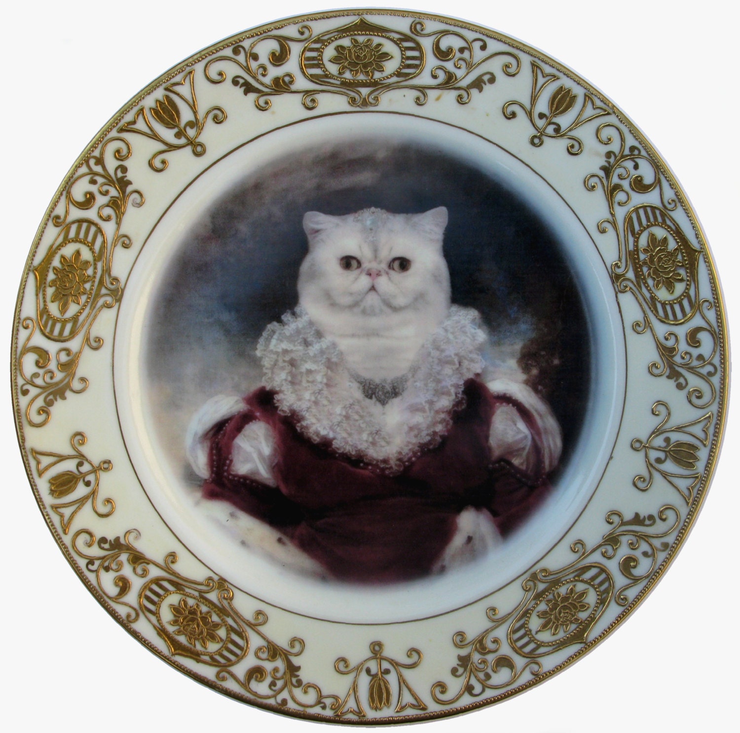 Queen Nadira of Persia - Altered Antique Plate 8.65"