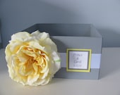 Gray and Yellow Wedding Program Box You Can Customize Colors and Flowers Yellow Rose with Tag