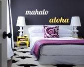 Mahalo - Aloha Beach Decor - Coastal  Sign - Removable Surface Graphics - Custom Text  - Vinyl wall art decals graphics by 3rdaveshore