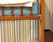 Adjustable Straight Panel Crib Skirt in Stripes