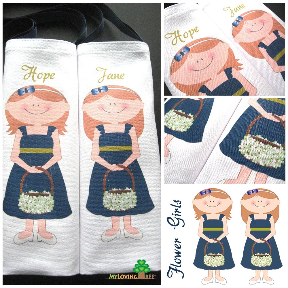 Personalized Flower Girls gifts bags summer wedding or bridal shower party or wedding give away favors Il_570xn