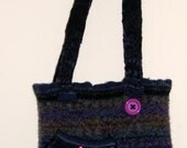 Upcycled purple lavender Bag Felted sweater Bag Purse with two pockets buttons Hand Sewn using Upcycled Sweater