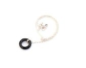 Eternity Pendant Circle necklace Swarovski Cosmic Ring Black