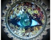 Steampunk Eye Bottle Cap Magnet