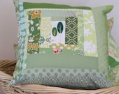 Modern Log Cabin Green Tree Pillow