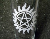 Supernatural Protection Tattoo pint glass tumbler
