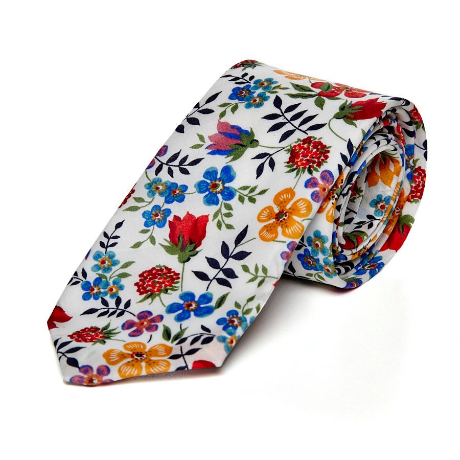 Pomp & Ceremony, Men's tie, Liberty of London Edenham bright print