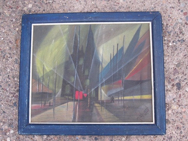 Original Mid Century Modern Acrylic Painting
