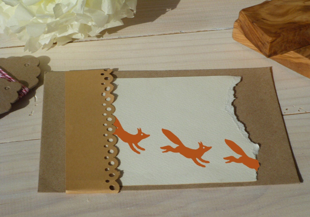 Running Fox Olive Wood Stamp